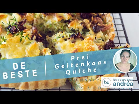 Hoe maak je een prei quiche met geitenkaas en honing?