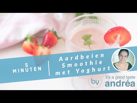 Aardbeien smoothie {met basilicum en yoghurt}