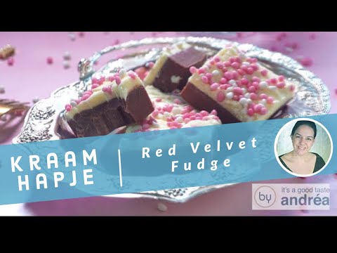 Hoe maak je: een kraamhapje van red velvet fudge {met roze muisjes}