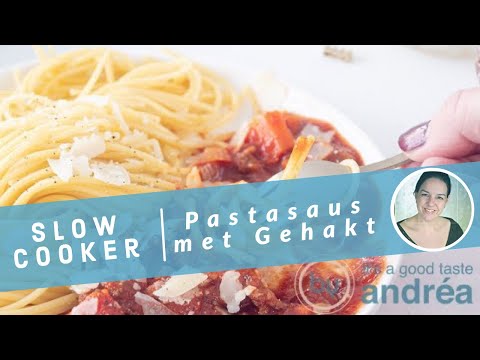 Pastasaus met gehakt uit de slowcooker {makkelijk recept}