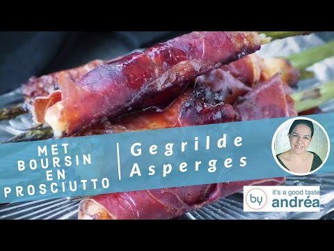 Gegrilde asperges met boursin en prosciutto