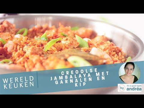 Creoolse Jambalaya met Garnalen en Kip