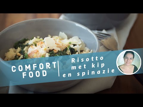 Risotto met spinazie en kip