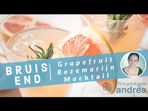 Recept bruisende grapefruit Mocktail met rozemarijn | Hoe maak je een mocktail | By Andrea Janssen