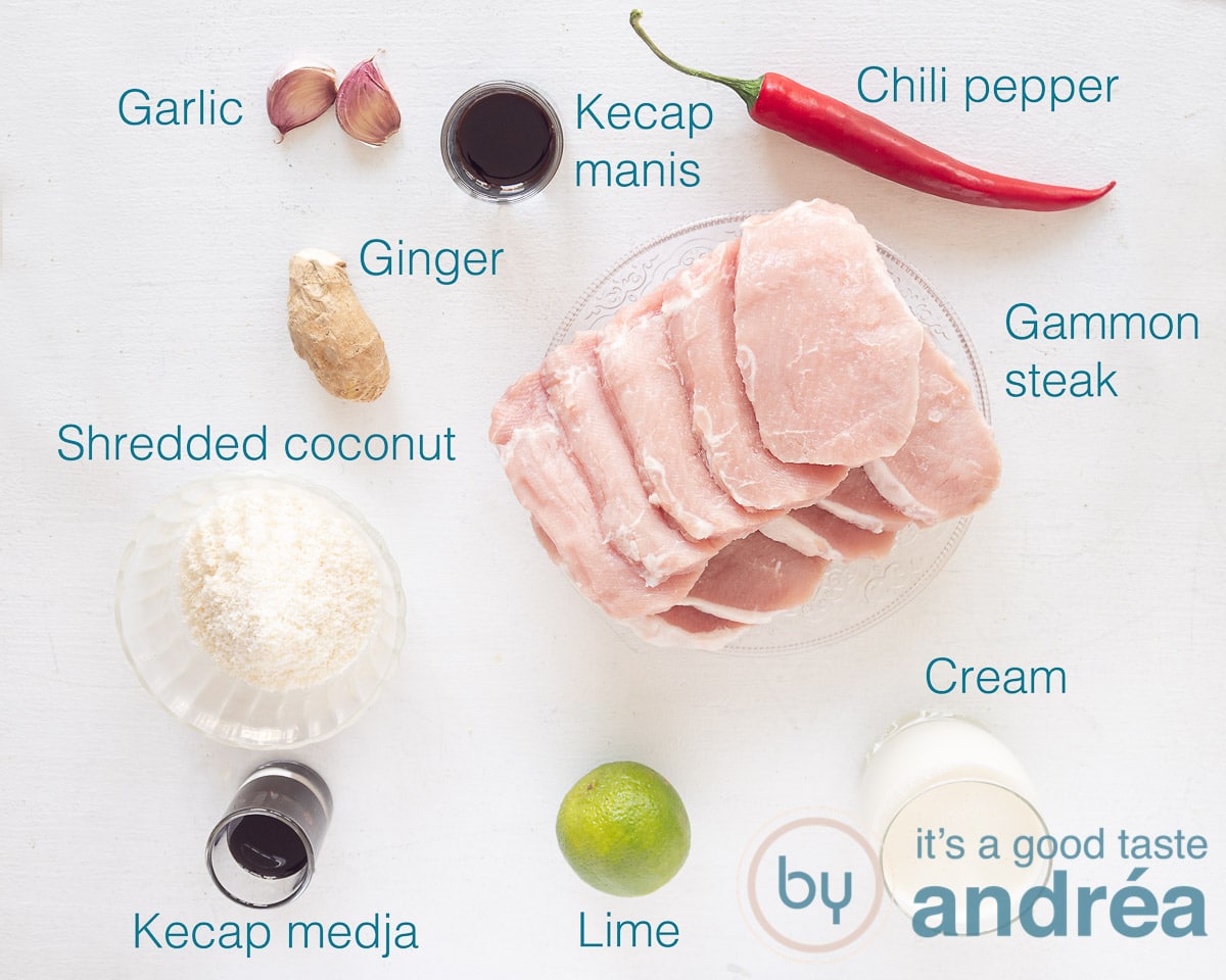 Ingredients Pork in sweet soy sauce