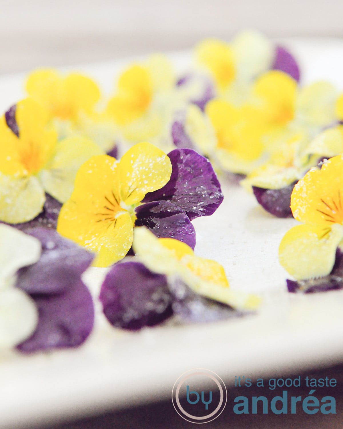 sugar flowers on a plate