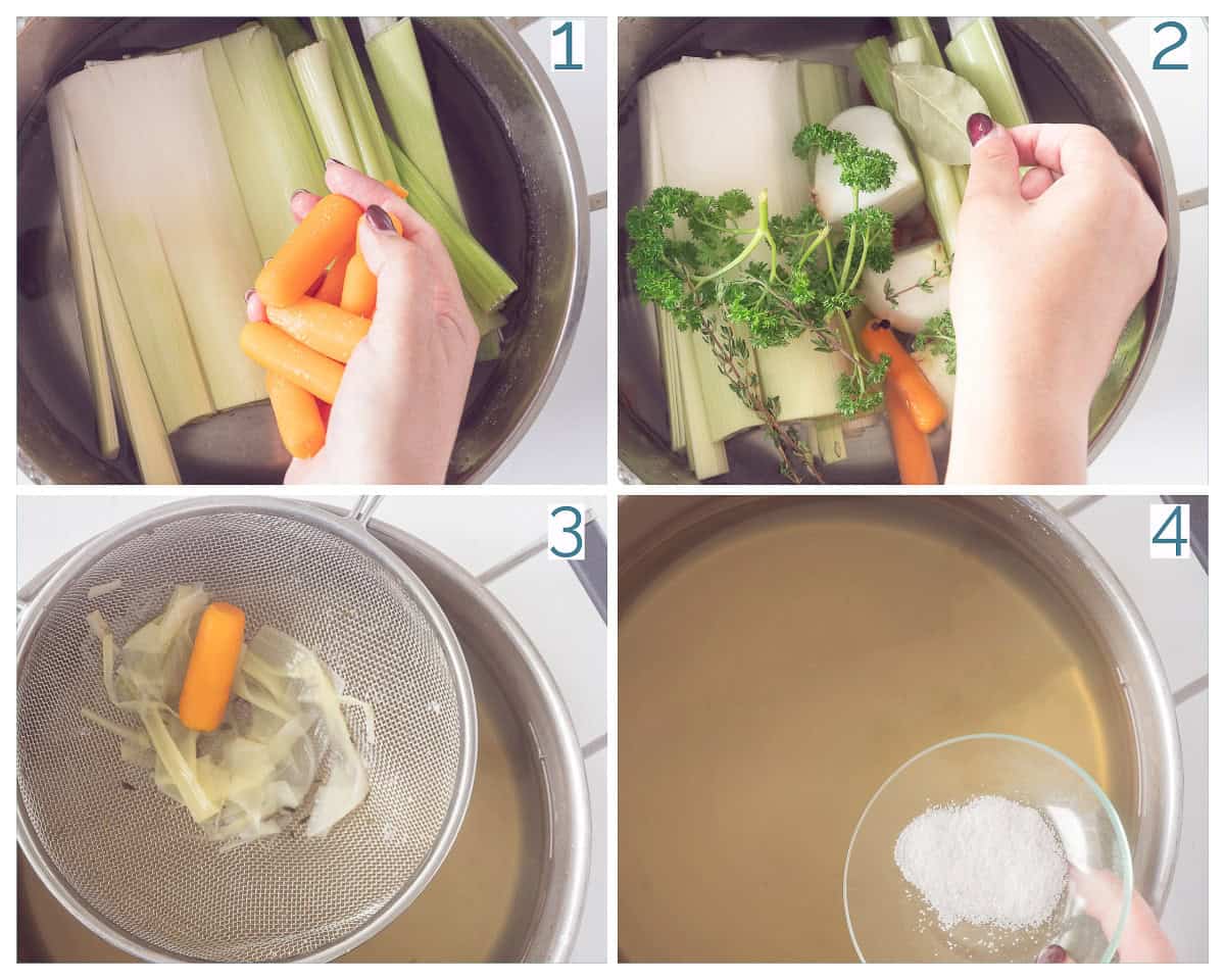 4 collage foto Groentebouillon Zelf Maken