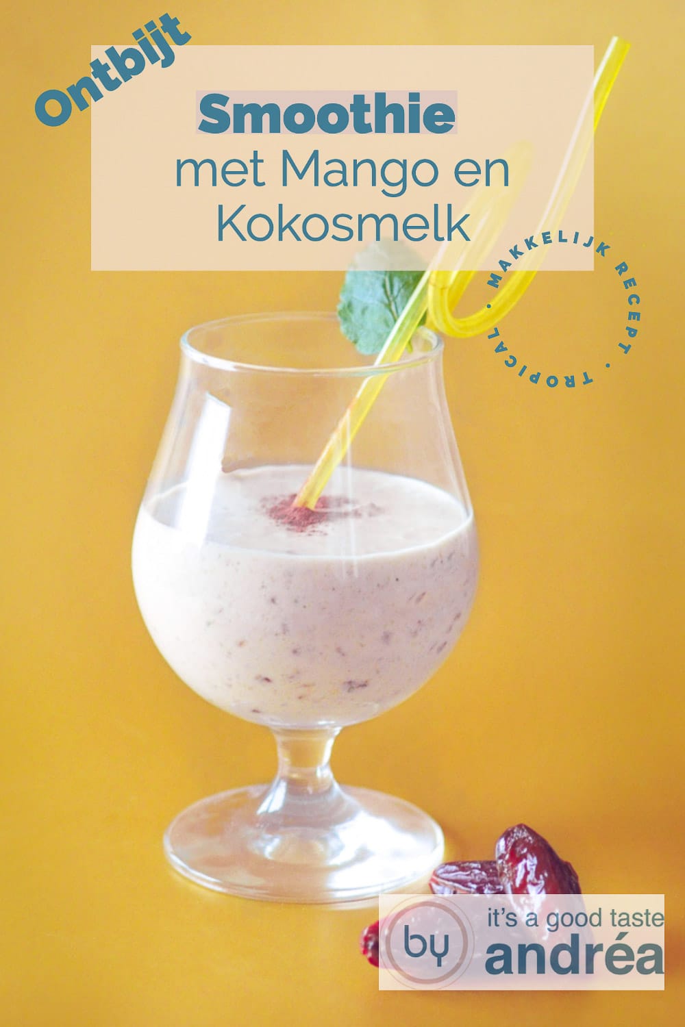 Smoothie met Mango en Kokosmelk (Tropical Smoothie) By Andrea Janssen