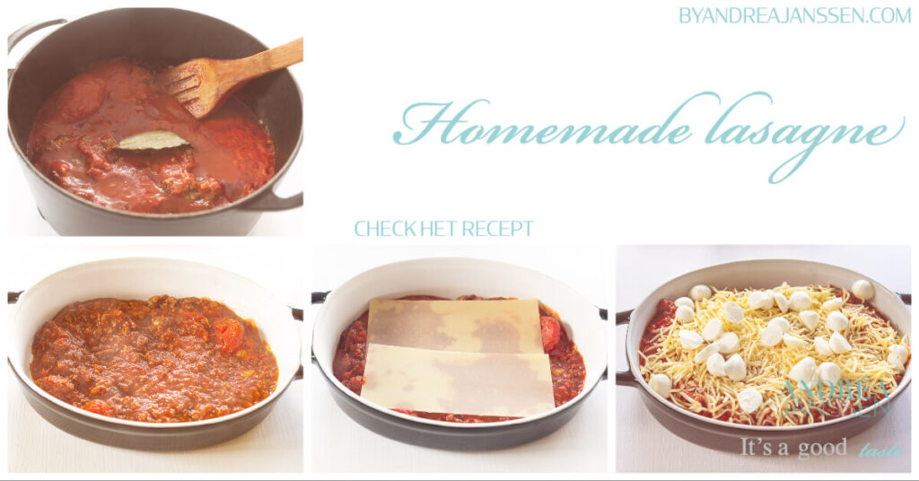 Stappenplan foto's zelfgemaakte lasagne