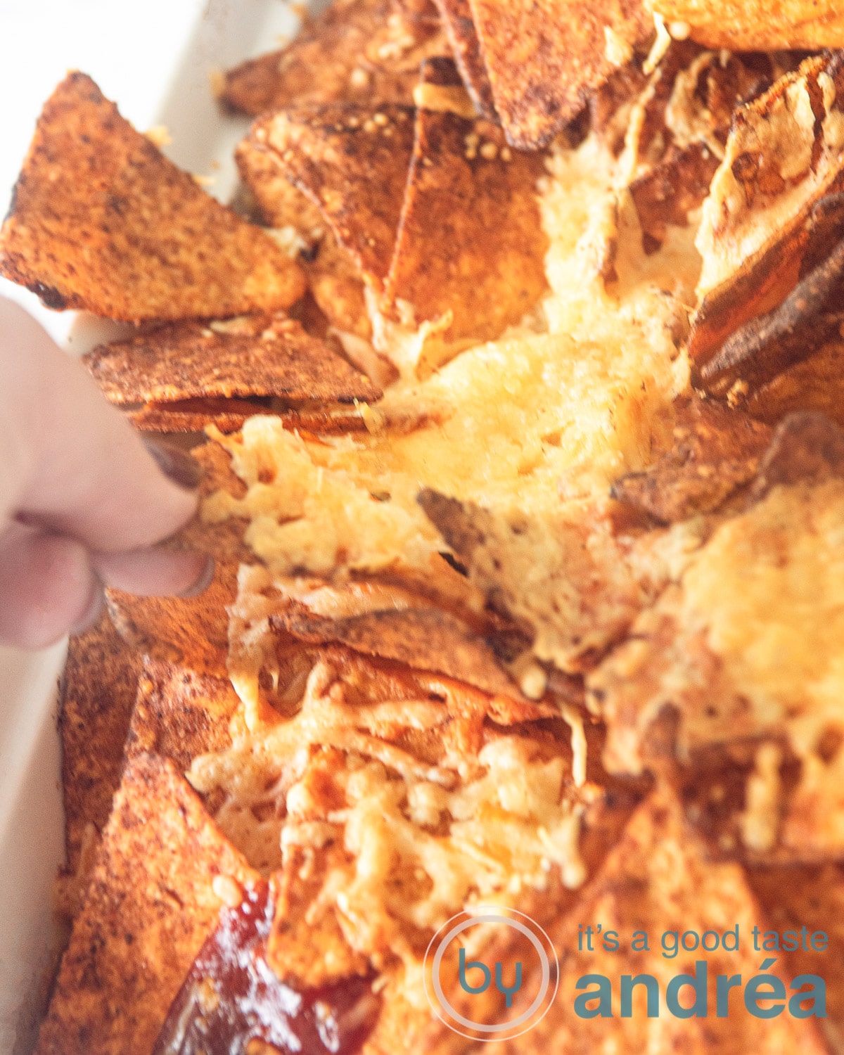 een deel van een Mexicaanse nacho ovenschotel