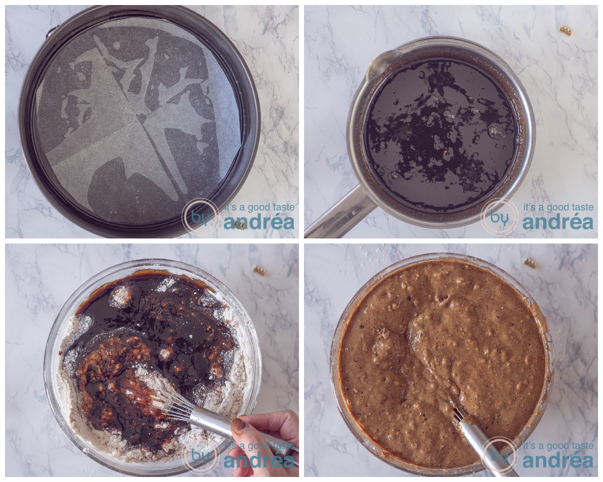 Make the batter of the gingerbread cake