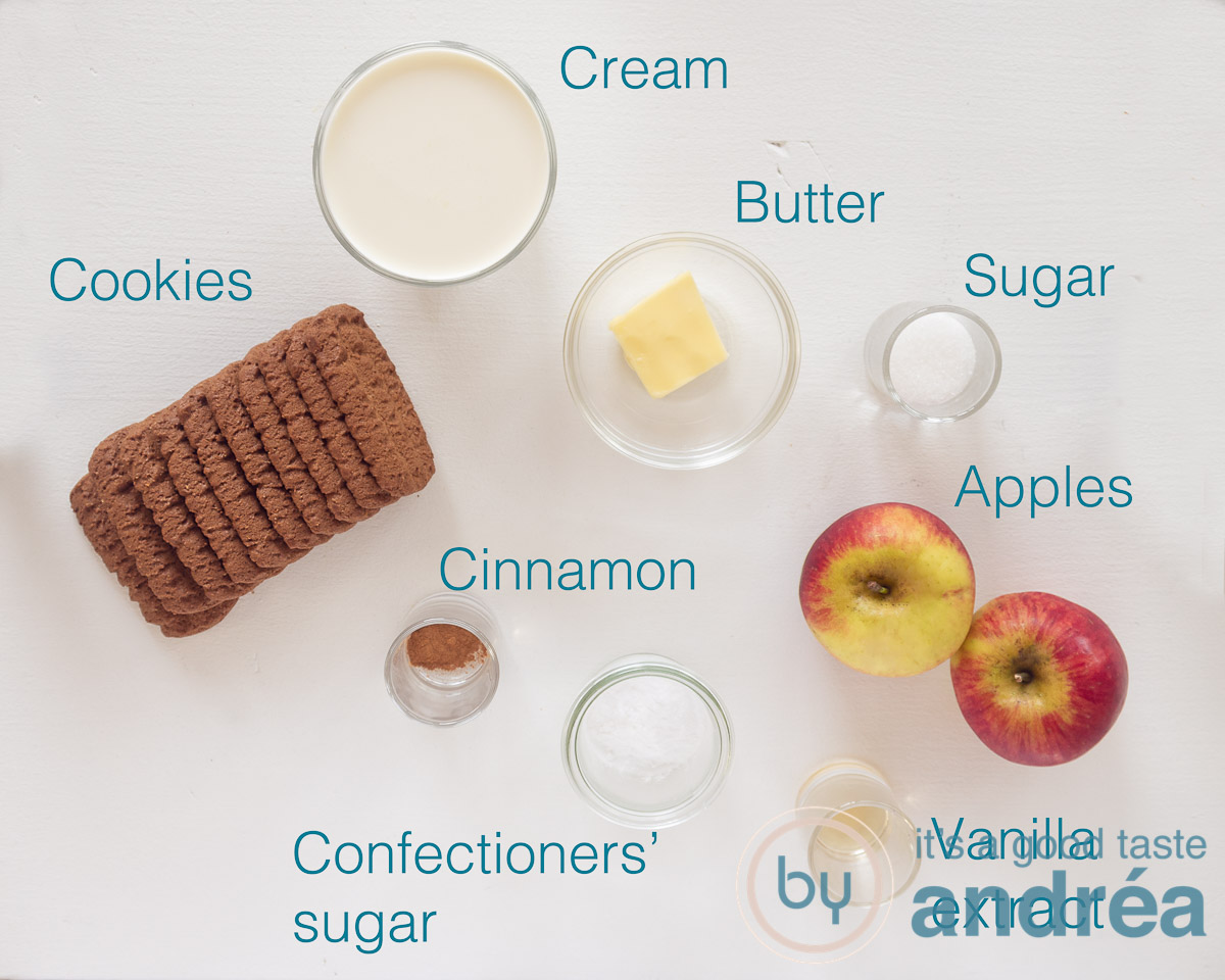 Ingredients apple pie in a jar