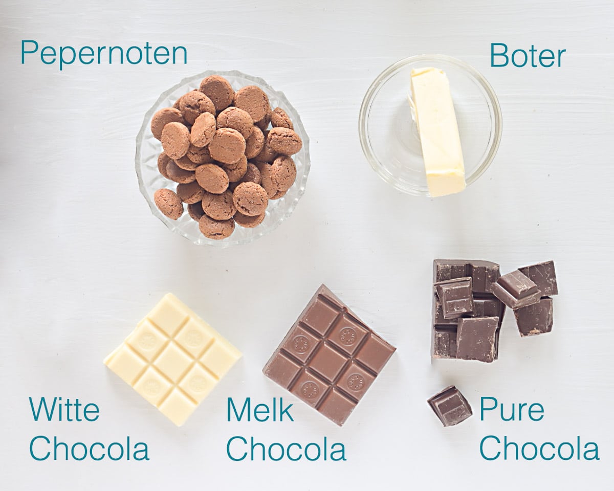 Ingrediënten Chocolade flikken met pepernoten