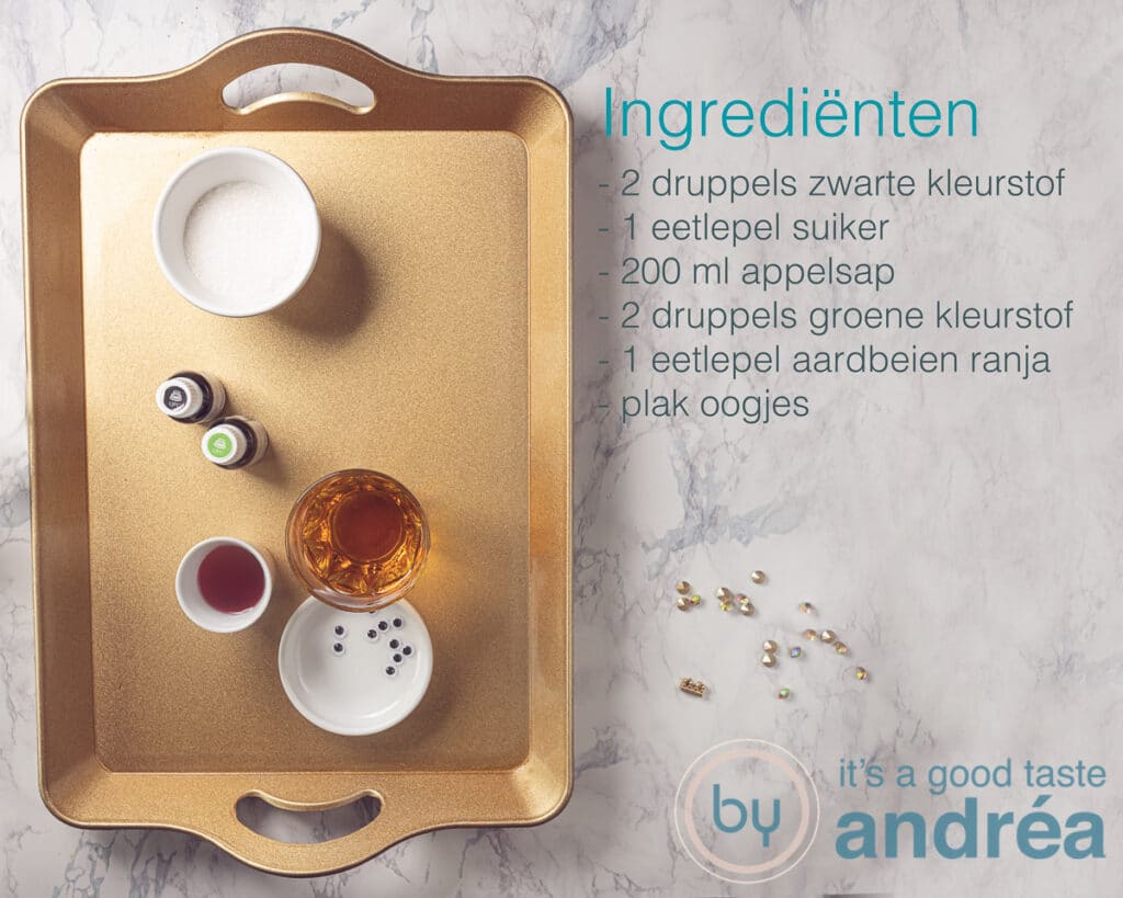 Ingredienten Halloween cocktail zonder alcohol voor kinderen