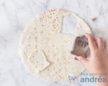 Steek een vorm uit een tortilla