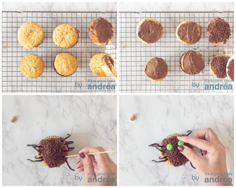 Spinnen cupcakes voor Halloween {griezelig eenvoudig} - By Andrea Janssen