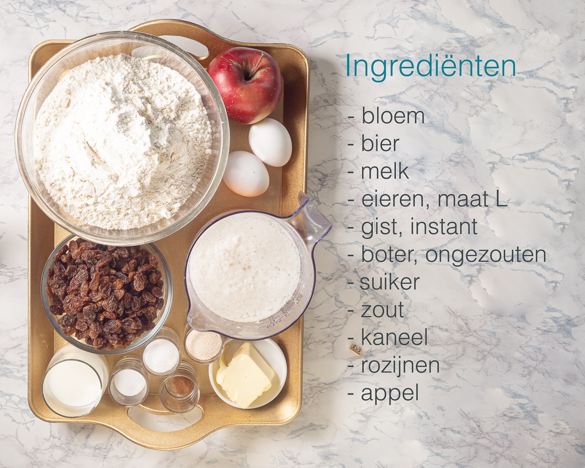 Ingrediënten oliebollen beslag met bier