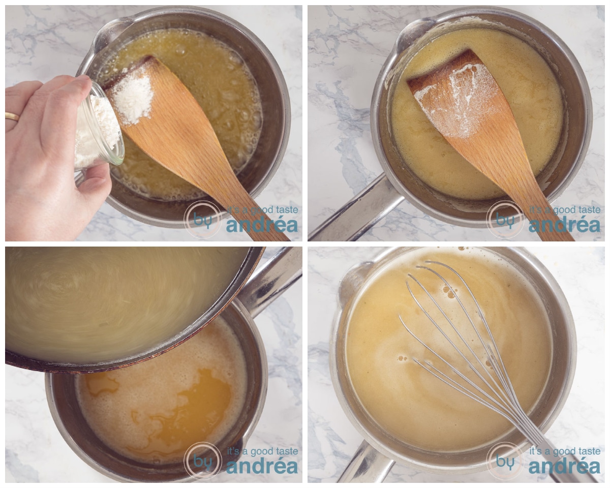 Maak van een roux met bouillon en wijn een heerlijke saus
