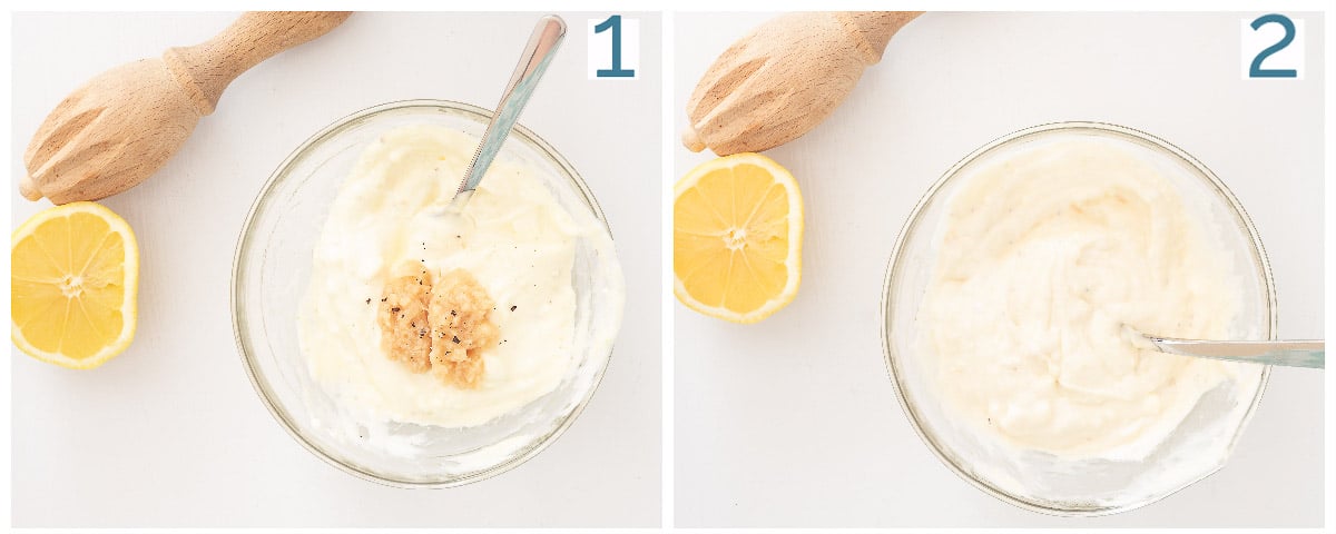 Bereiding 2 stappen Knoflook mayonaise aioli