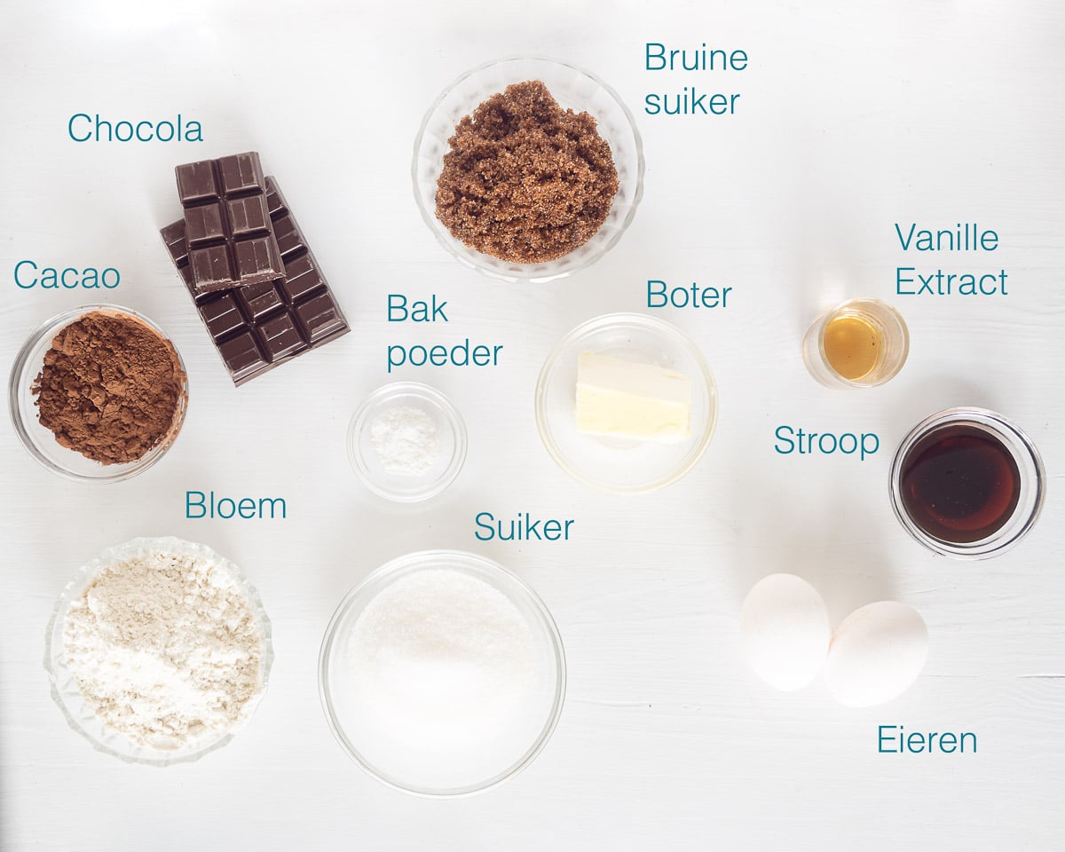 Ingrediënten gooey brownies uit de slowcooker