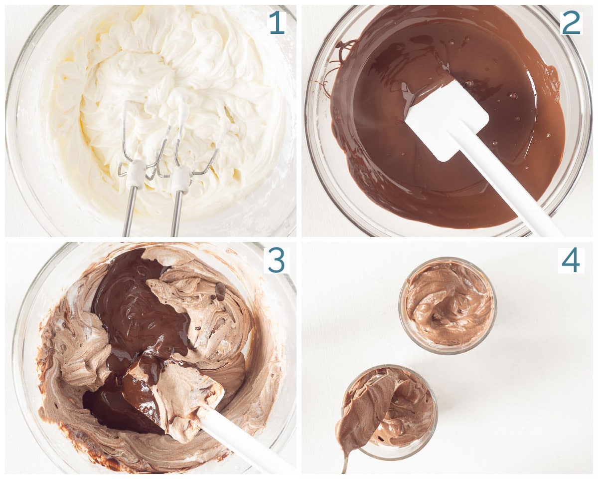 Bereiding in vier stappen Ingrediënten chocolade mascarpone mousse