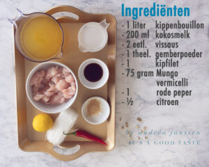 Ingrediënten Makkelijke Aziatische kippensoep met kokosmelk