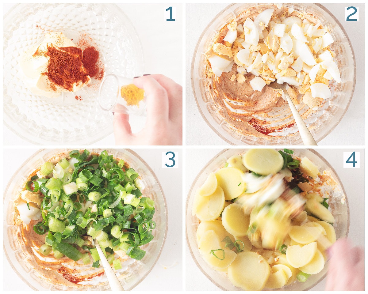 4 stappen bereiding Duitse Aardappelsalade