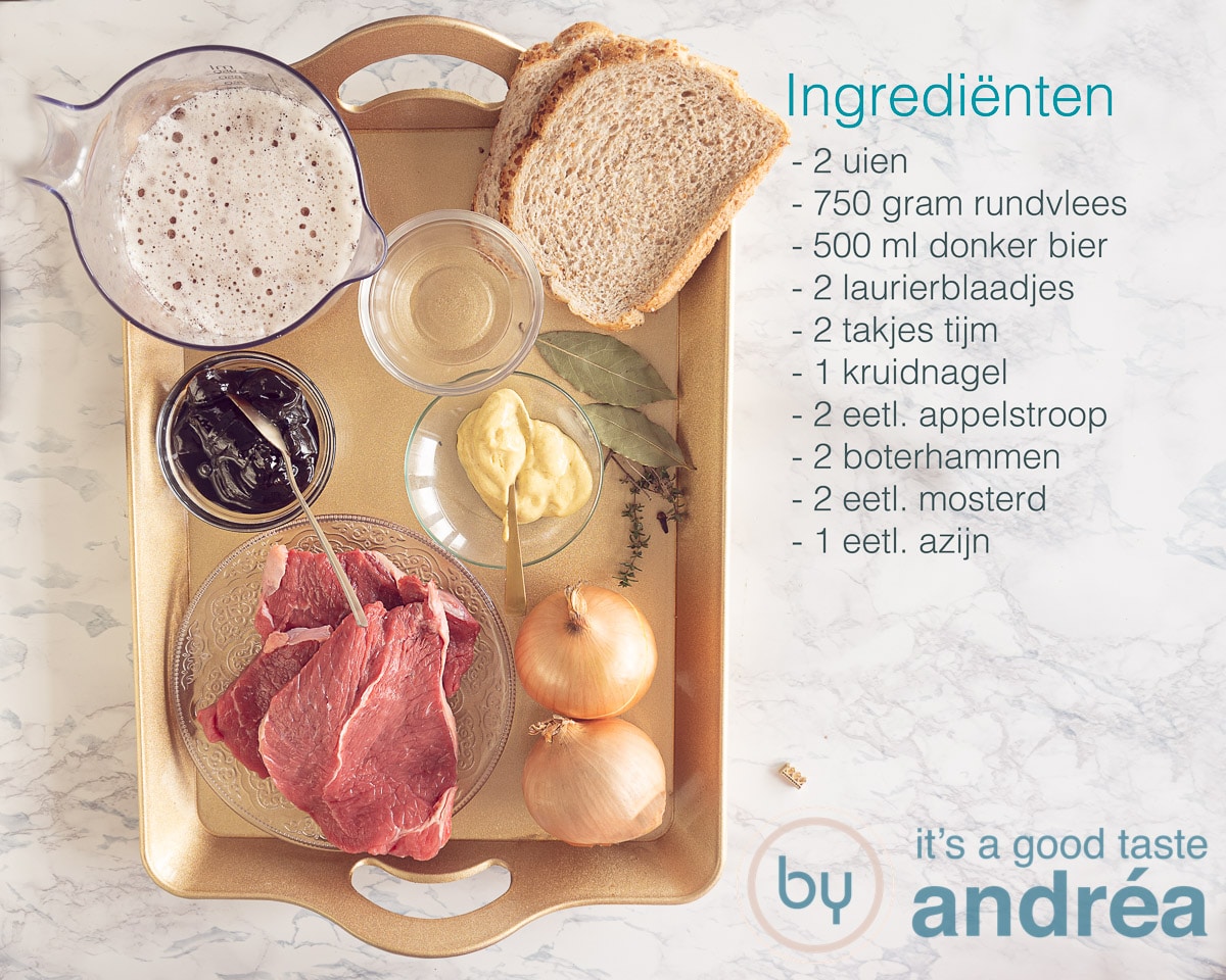 Ingredienten om Vlaams stoofvlees te maken