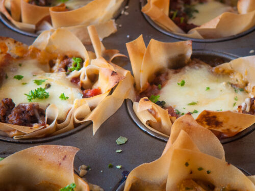 mini lasagne cups