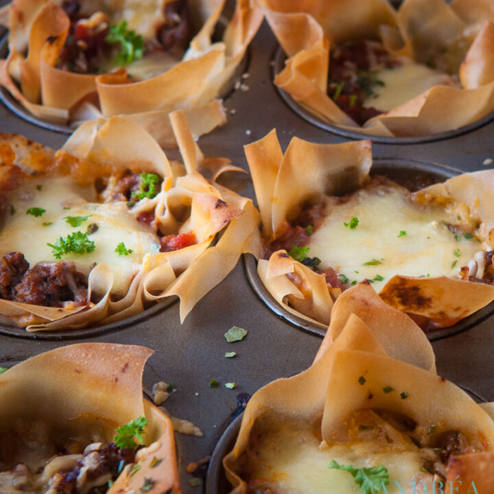 mini lasagne cups