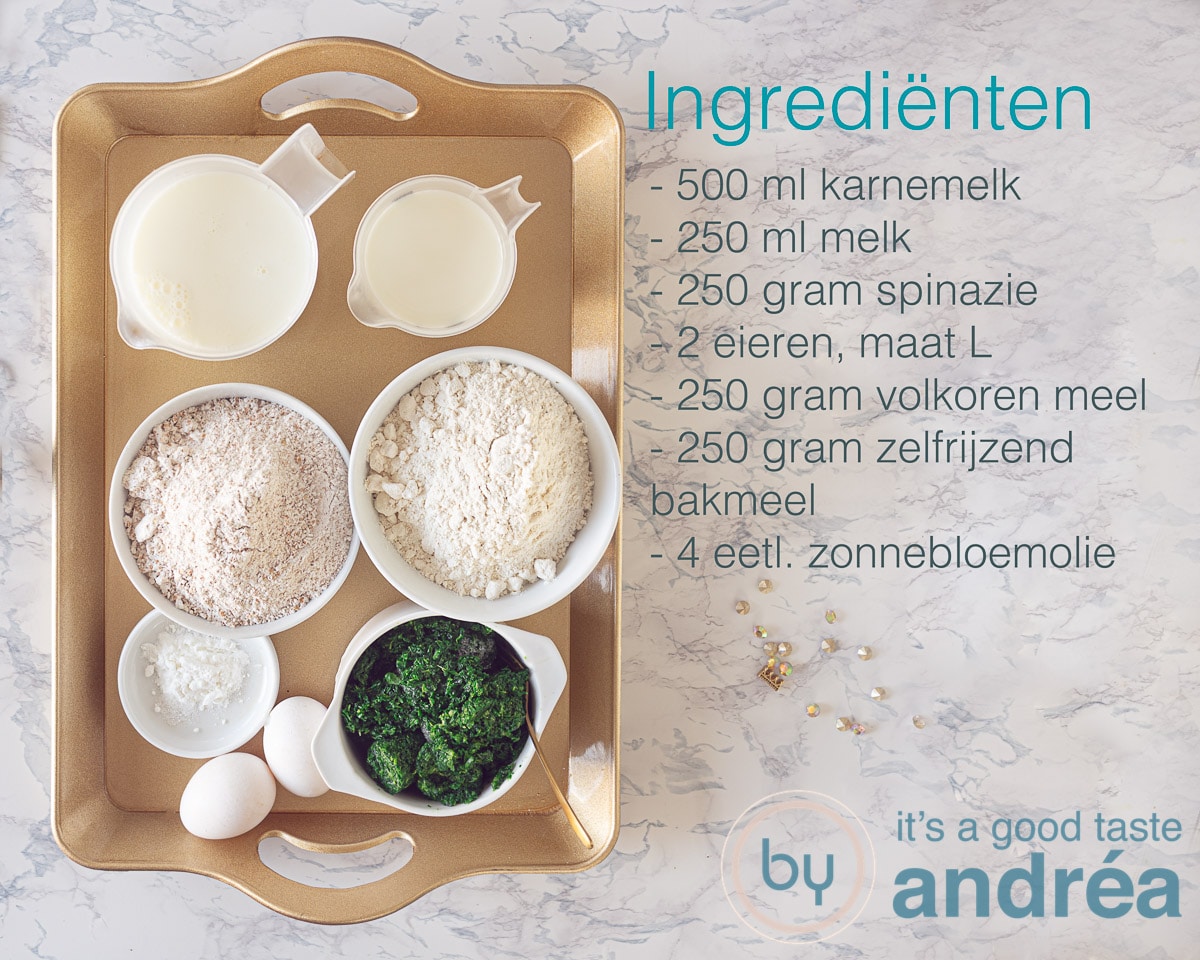 Ingrediente spinazie pannenkoek