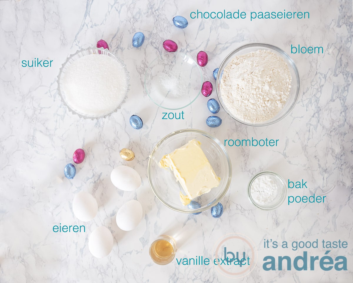 Ingredienten paaseitjes cake