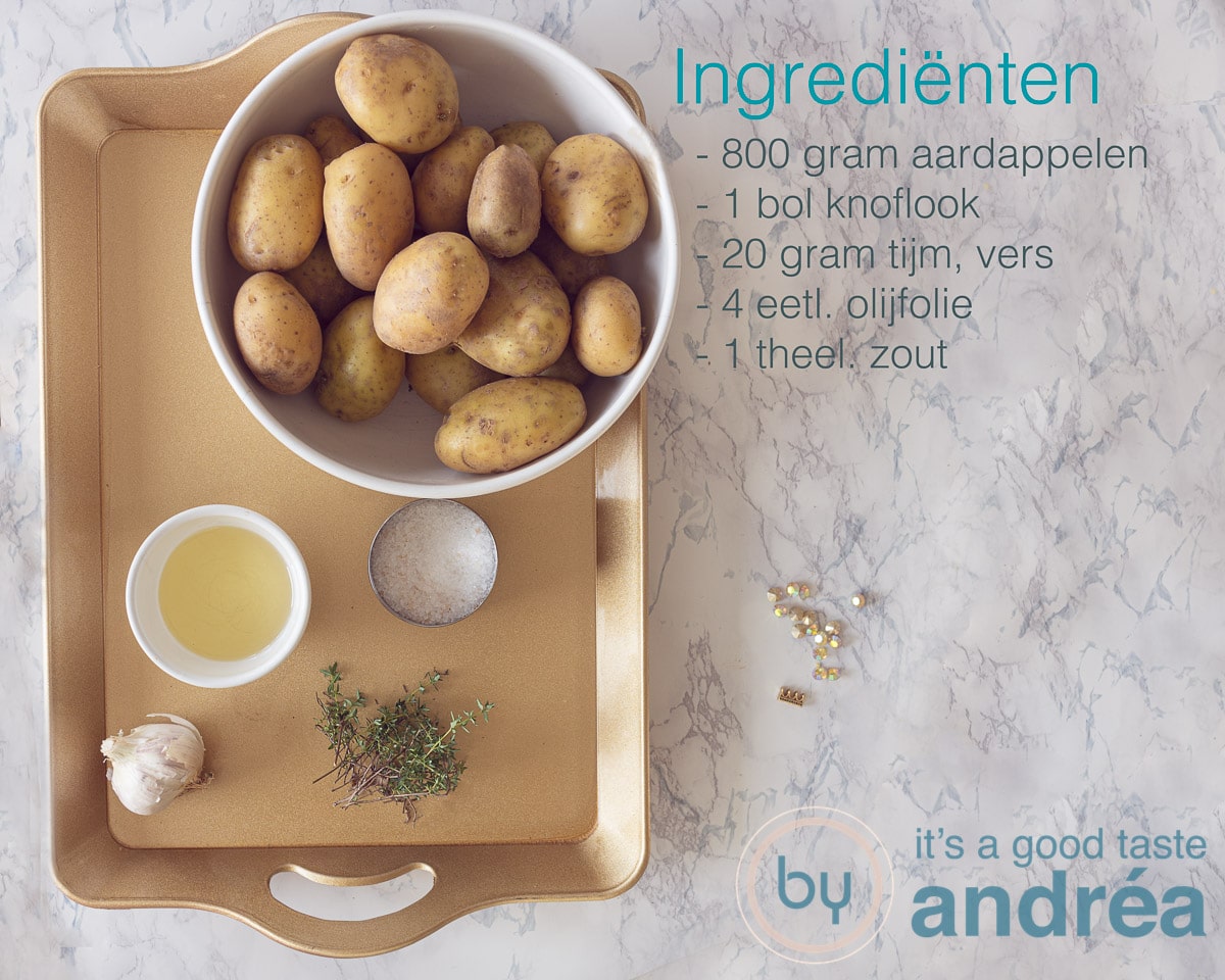 Ingrediënten Aardappels uit de oven {met tijm en knoflook}