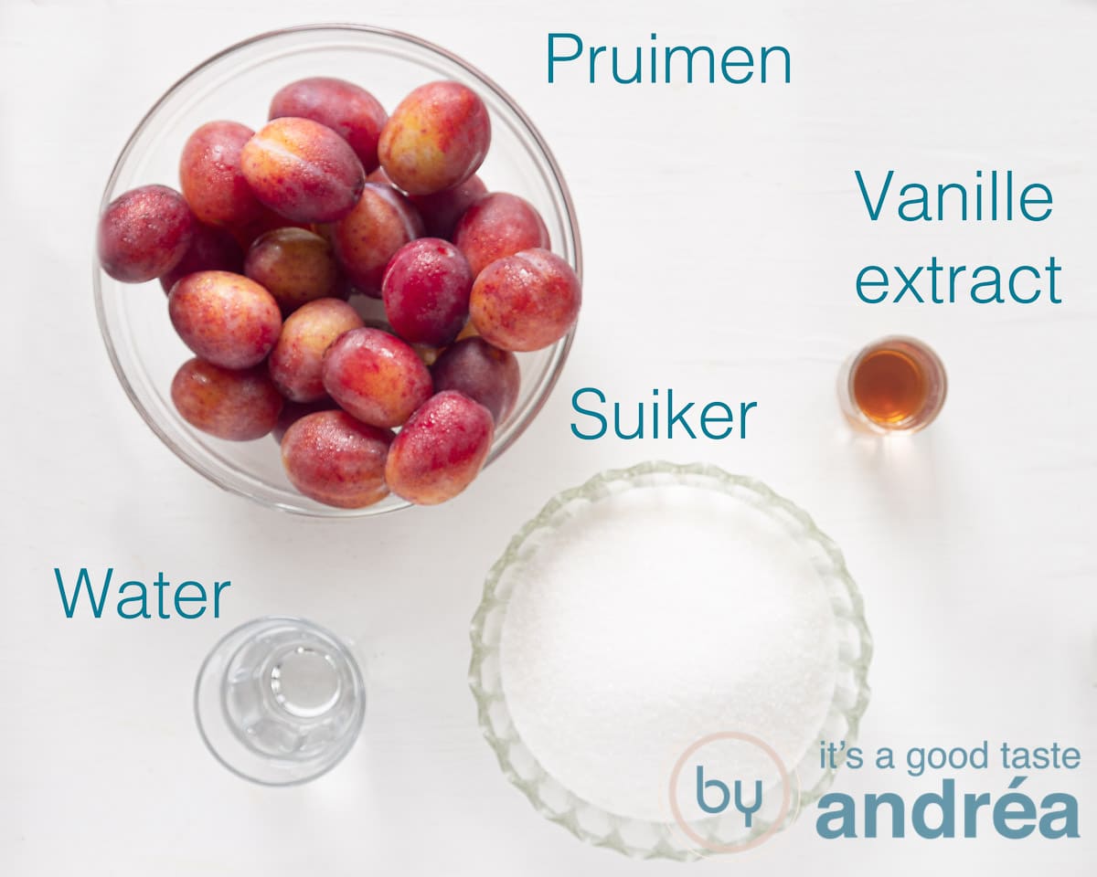 Ingrediënten pruimenjam