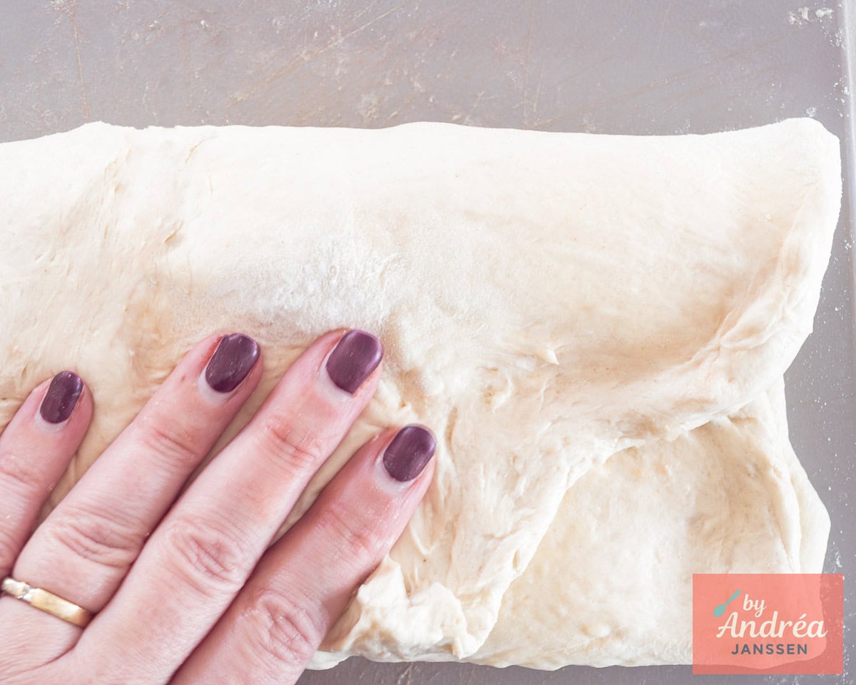 Fold the dough for the third time