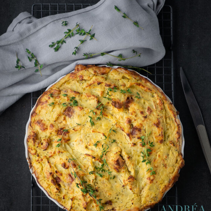 Quiche met bloemkool, broccoli en cervelaat