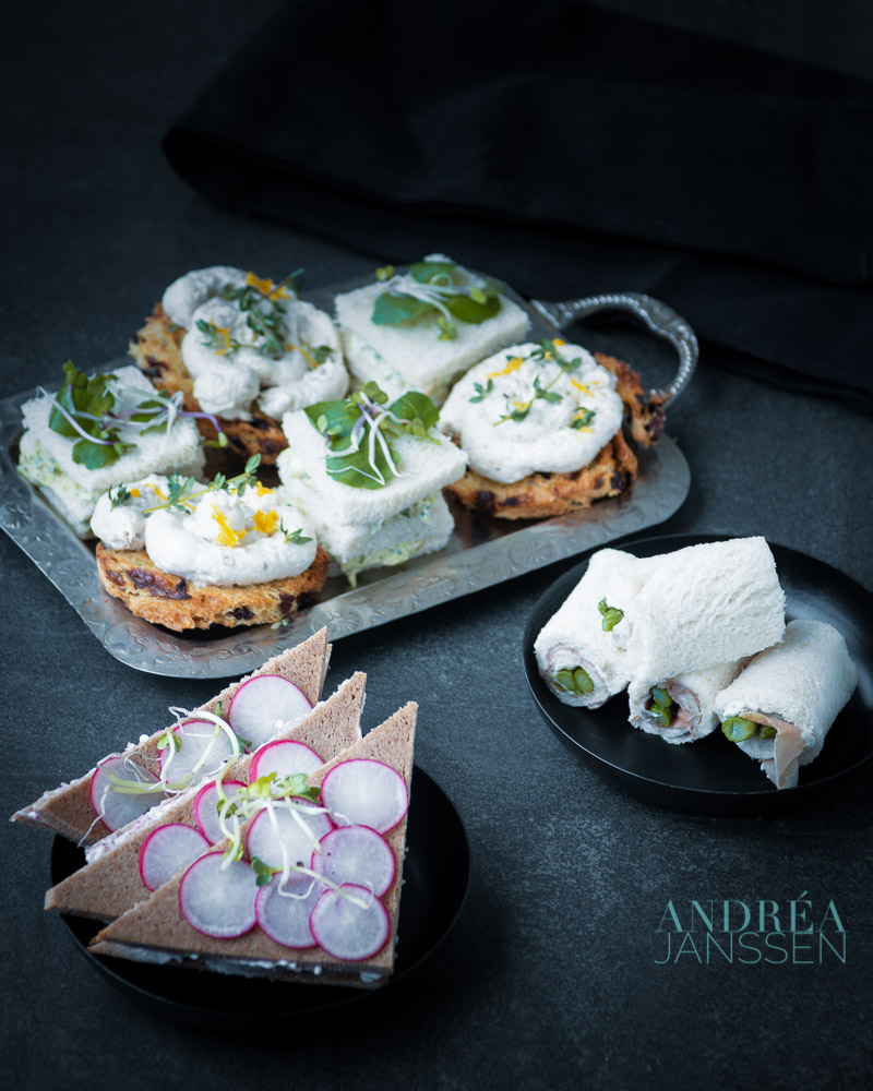 4 soorten luxe high tea sandwiches