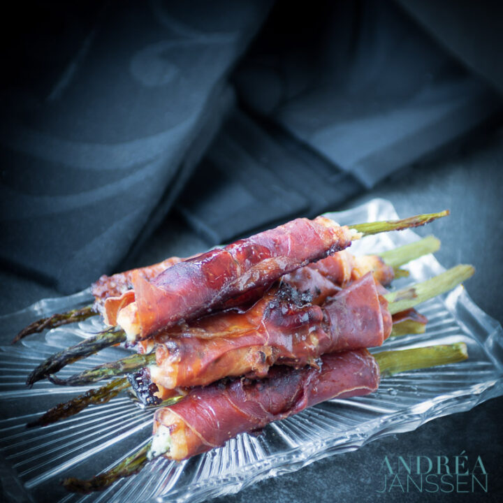 Gegrilde asperges prosciutto boursin