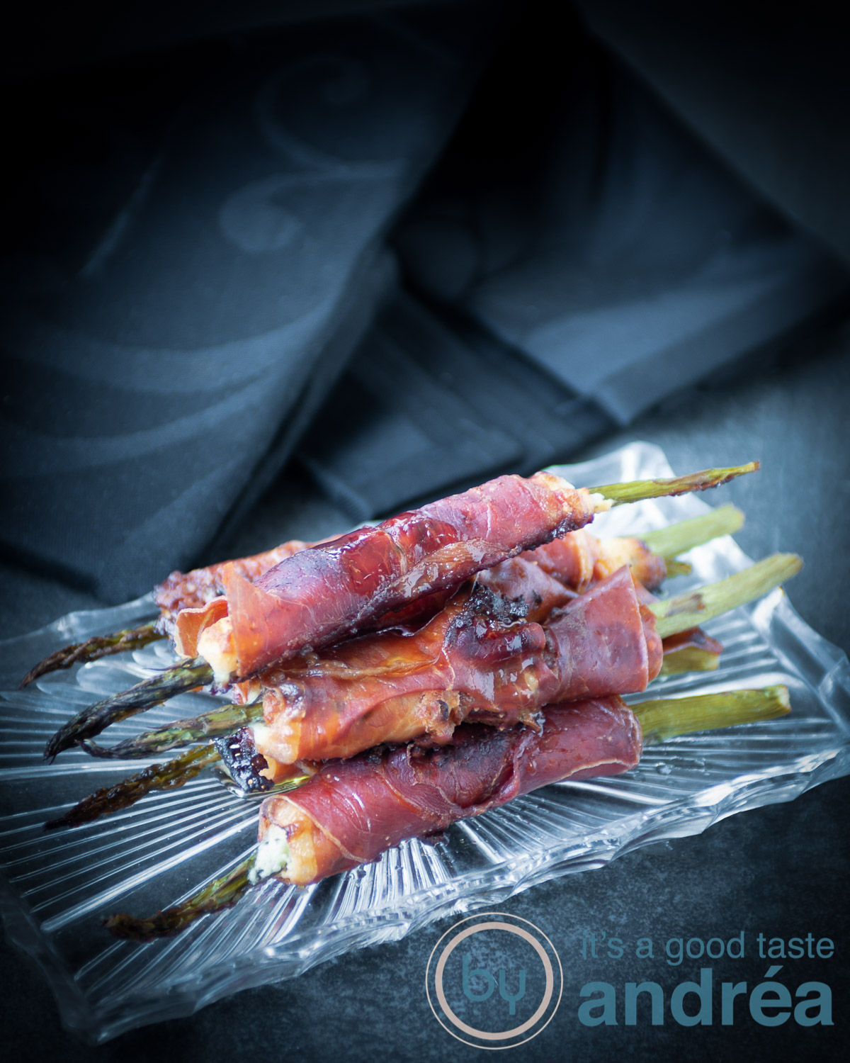 Gegrilde asperges prosciutto boursin