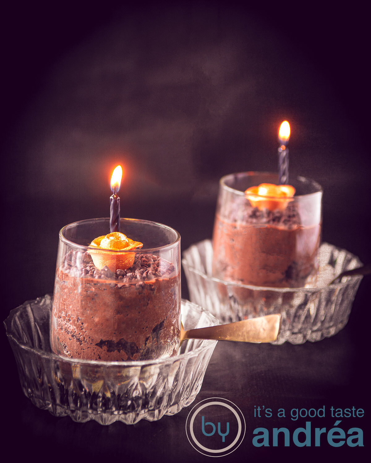 Luchtige chocolade mousse Halloween stijl