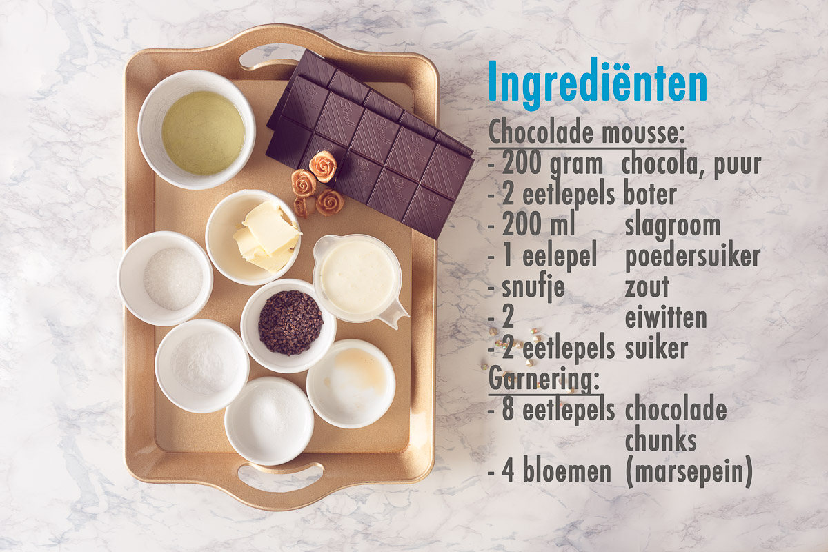 Ingrediënten luchtige chocolade mousse