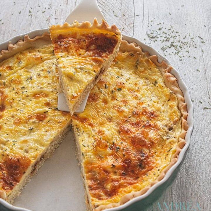 Vegetarische sjalot geitenkaas quiche - vegetarian shallot goatcheese quiche