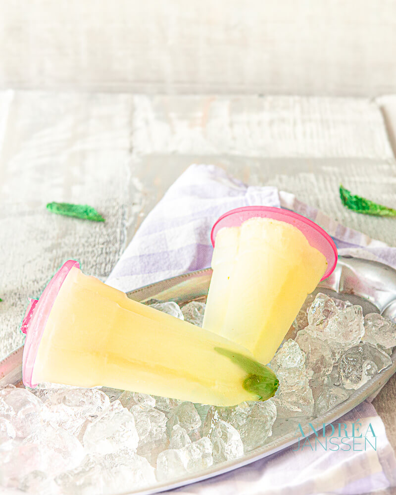 Citroenella ijsjes - lemon and mint popsicles