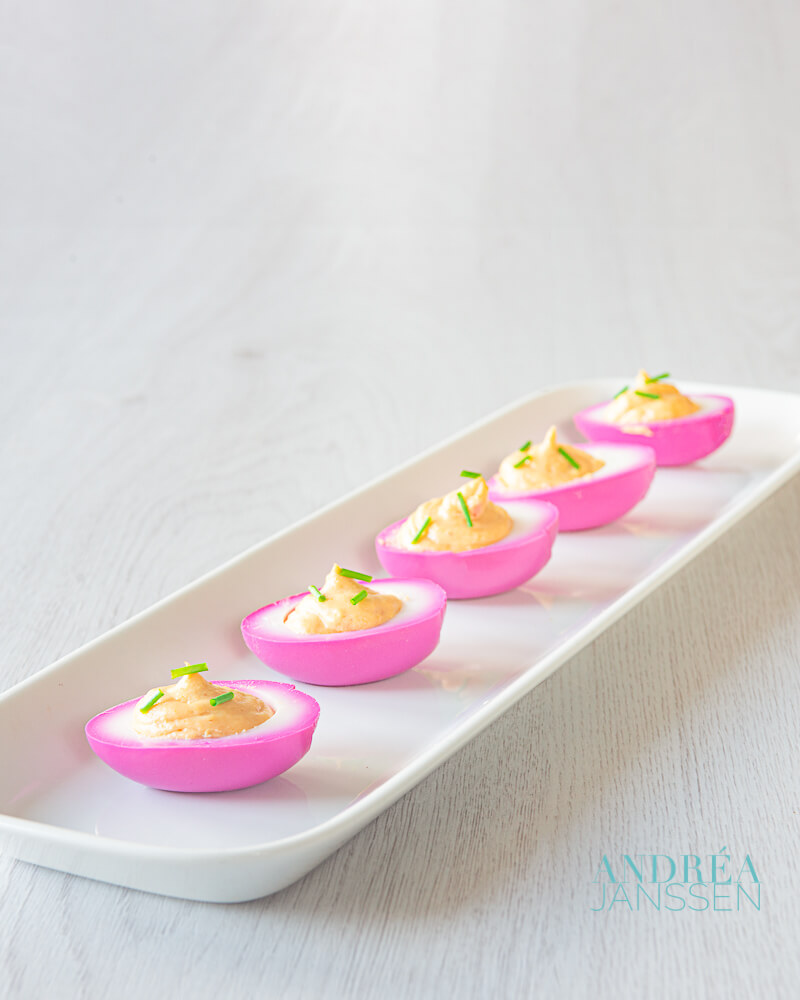 Paarse gevulde eieren - purple deviled eggs