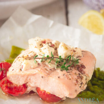 Zalm uit de oven met asperges en tomaatjes - salmon from the oven with asparagus and cherry tomatoes