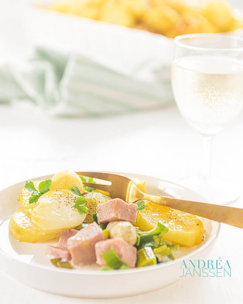 Romige asperge aardappel gratin