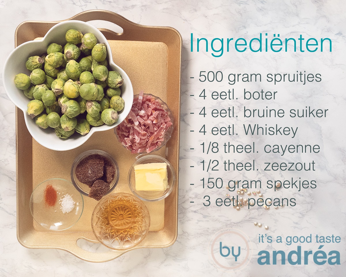 Ingrediënten voor spruitjes met spekjes