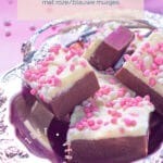 Kraamhapje red velvet fudge {met roze muisjes} in een schaaltje