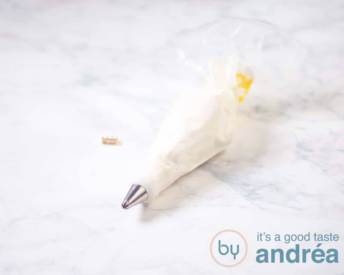 a piping bag with horseradish cream