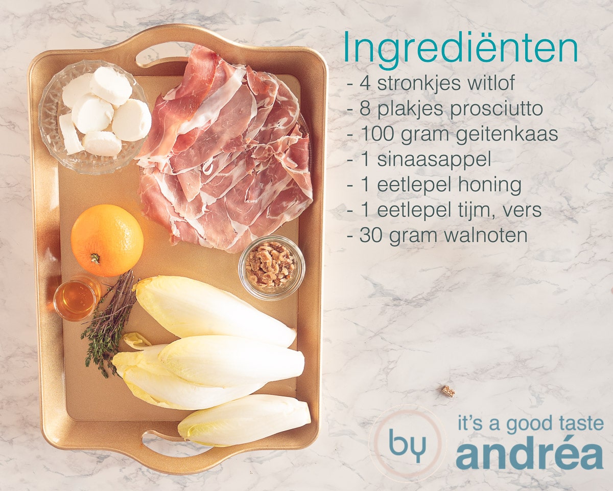 Ingredienten nodig voor de witlof ham kaas ovenschotel